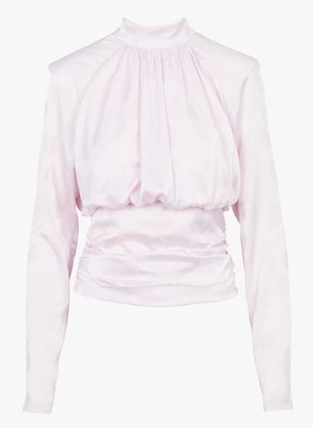 High neck jacquard printed top ROTATE Purple